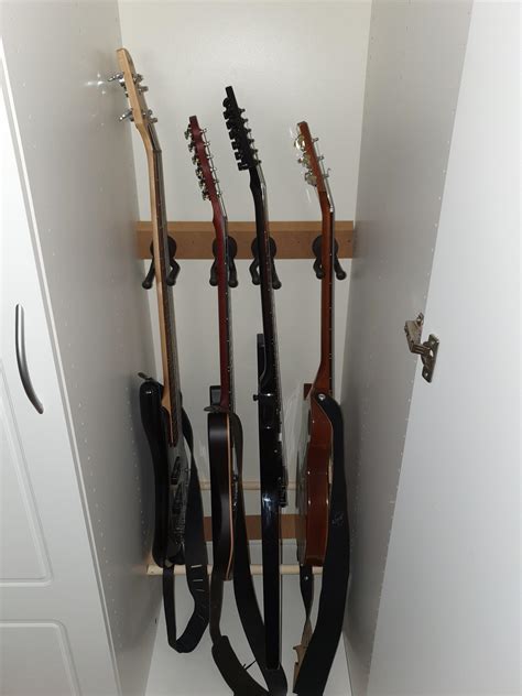 I Made A Diy Guitar Rack Inside My Ikea Closet Guitars