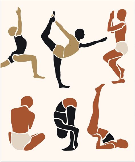 Yoga Poses Vector Illustrations For Mobile App Yoga Asanas Follow