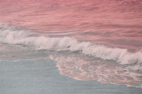 Pink Sea Beautiful Scenery Pictures Aesthetic Roses Ocean Wave Artwork