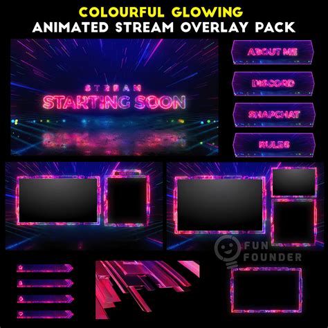 Colourful Glowing Animated Stream Overlay Pack On Behance