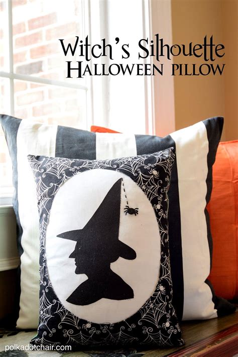 Witchs Silhouette Halloween Pillow Free Sewing Pattern