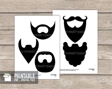 Beards Photo Booth Props Printable Pdf My Party Design