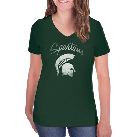 Ncaa Michigan State Spartans Womens V Neck Tunic Cotton Tee Shirt