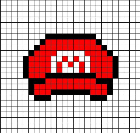 Mario Hat Pixel Art Pixel Art Pattern Pixel Art Pixel Art Templates