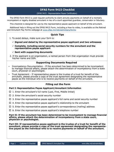 Dfas Form 9415 Fill Out And Sign Online Dochub