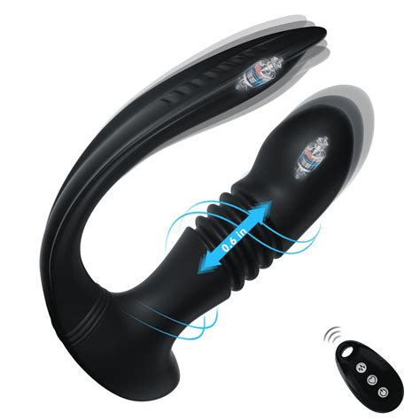 thrusting anal vibrator prostate massagger for men 12 vibrations 3 thrust modes silicone toys
