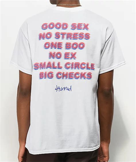 4hunnid good sex white t shirt