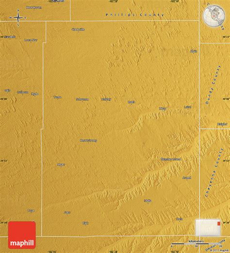 Physical Map Of Yuma County