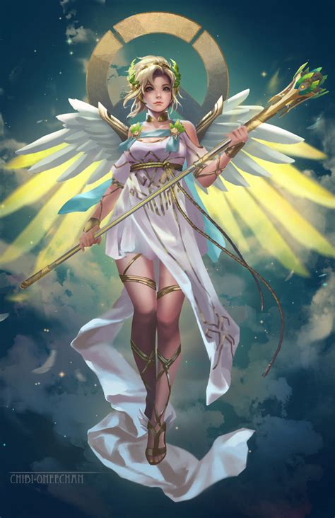 Mercy And Winged Victory Mercy Overwatch And 1 More Drawn By Anna