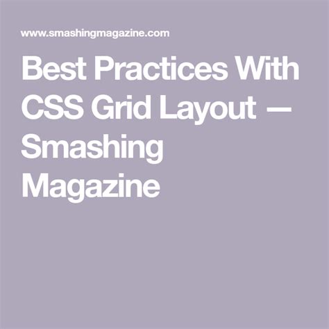 Best Practices With Css Grid Layout — Smashing Magazine Css Grid Grid