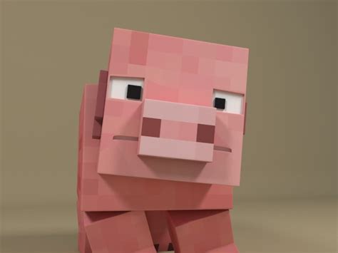 3d Model Minecraft Pig