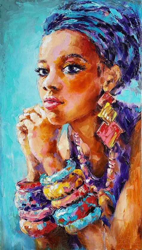 Saatchi Art Artist Viktorija Lapteva Painting Portrait Of An African