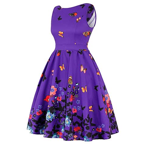 Zaful Butterfly Print Floral Prom Dress Purple Best Price Jumia Kenya