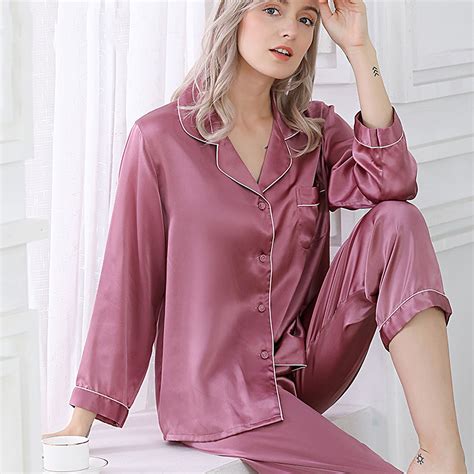 Silk Pyjamas Long For Women 100 Mulberry Silk Pajamas Set Etsy