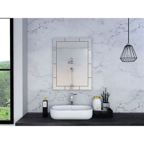 Tuhome Modern Rectangular Mirrored Glass Turin Bathroom Mirror Homesquare