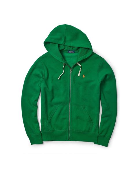 Polo Ralph Lauren Fleece Full Zip Hoodie In Green For Men Lyst