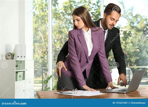 Boss Molesting His Female Secretary In Office Stock Image Image Of