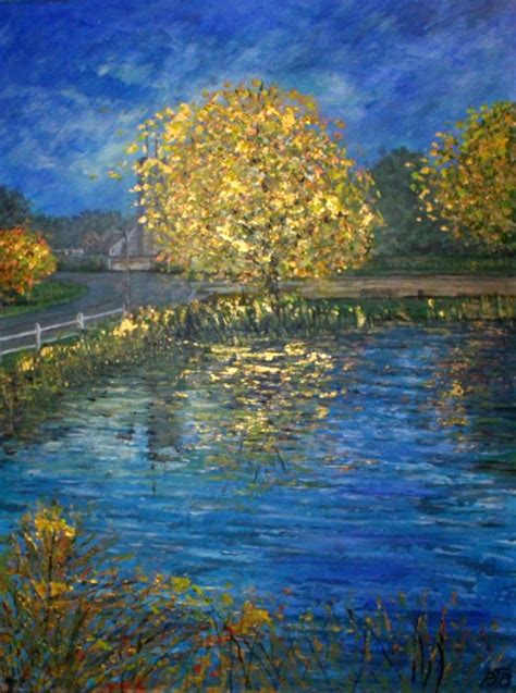 Buriton Pond 2014 Acrylic Painting By Paul J Best Painting
