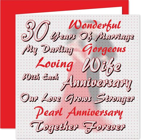 My Wife 30th Wedding Anniversary Card On Our Pearl Anniversary I