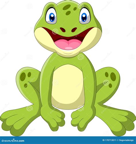 A Cute Cartoon Frog Sitting Stock Vector Illustration Of Isolated