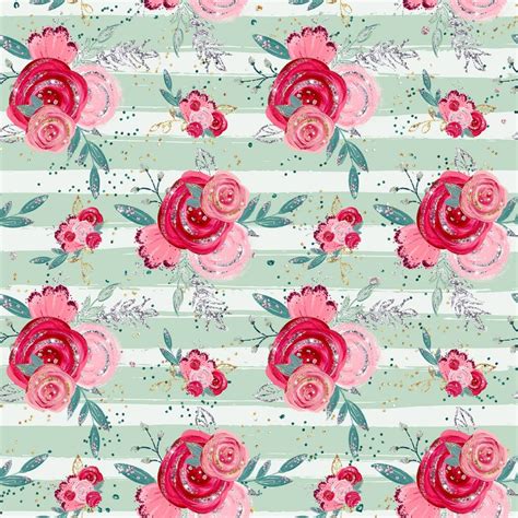 S270 Floral Fabric Valentine Floral Knit Fabric Rose Etsy