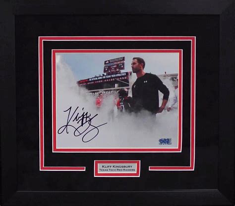 Kliff Kingsbury Autographed Texas Tech Red Raiders 8x10 Framed Photogr Signature Sports Marketing