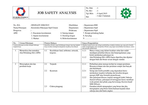 PDF 009 JSA Konstruksi Pekerjaan Sipil Umum DOKUMEN TIPS