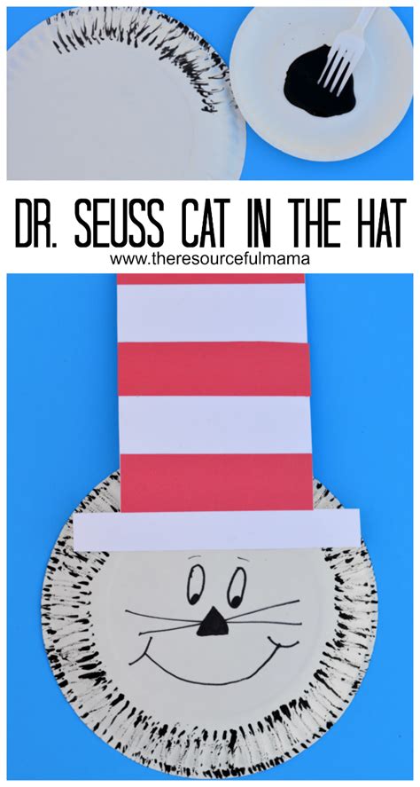 Paper Plate Dr Seuss Cat In The Hat Craft The Resourceful Mama