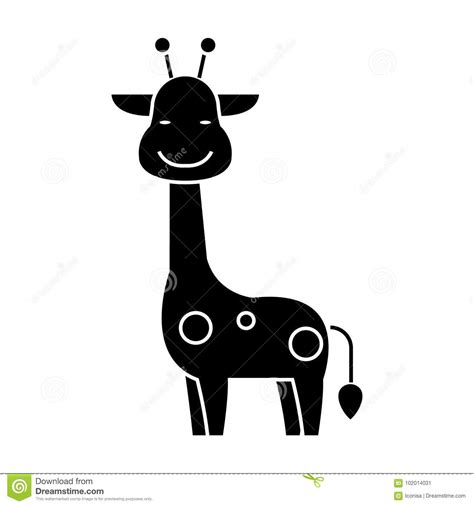 Giraffe Icon Vector Illustration Black Sign On Isolated