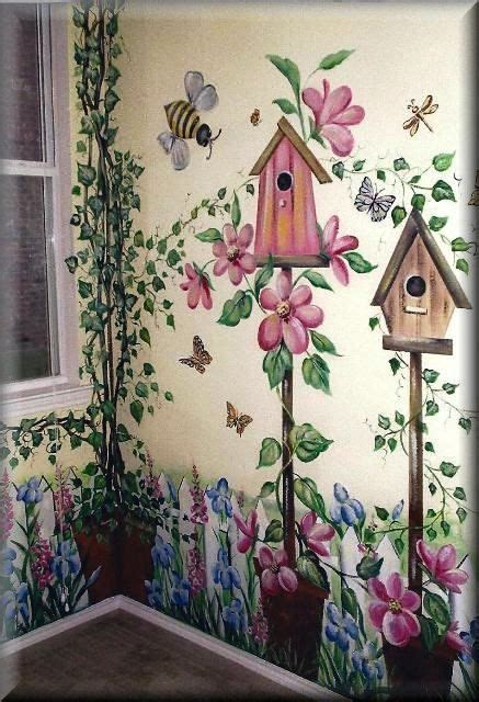 1754 3 Birdhouses1 437×640 Garden Mural Wall Murals Painted
