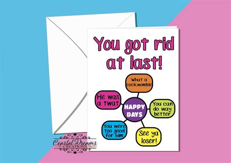 Funny Break Up Card You Got Rid At Lasthe Was A Etsy Breakup