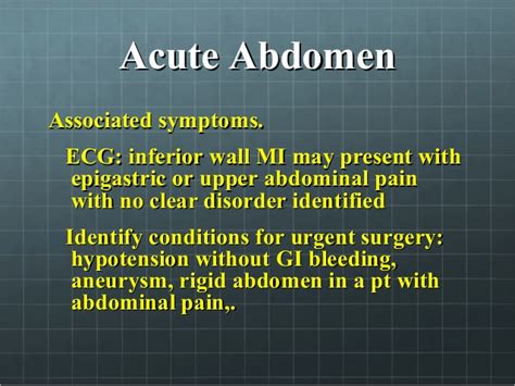 Acute Pain Abdomen Clinical Examination And Reaching For A Diagnosis