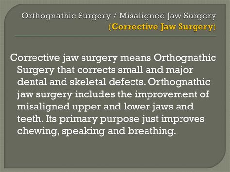 Ppt Corrective Jaw Surgery By Dr Gregory Casey Powerpoint