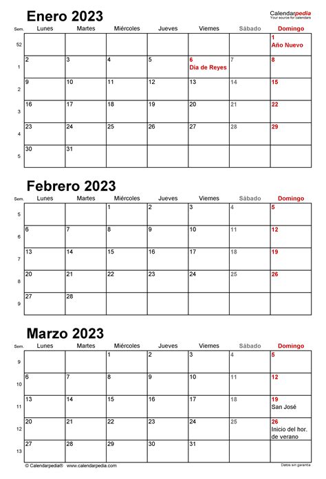 Calendario Trimestral En Word Excel Y Pdf Calendarpedia