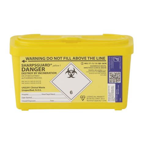 They may provide printable warning labels to attach to your container. Sharpsguard Yellow 1L Sharps Container (Case of 30 ...