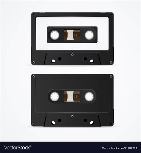Audio Cassette Tape Mockup Template Blank Vector Image