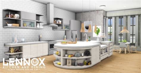 Sims 4 Ccs The Best Lennox Kitchen And Dining Set By Peacemaker Ic