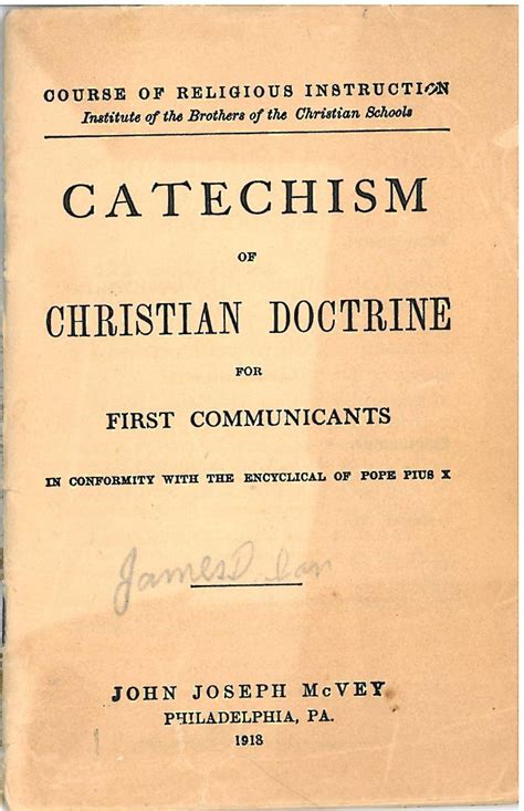 An Old Catechism Of Christian Doctrine Father Pablo Migone