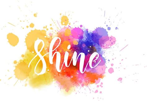 Shine Handwritten Word Text With Rainbow Colors And Vibrant Swoosh