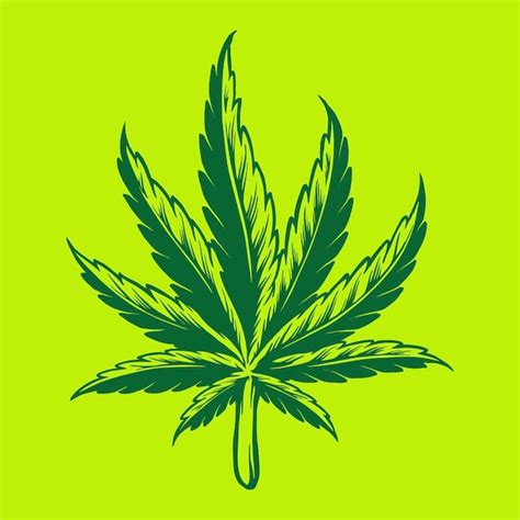 Kush Leaf Weed Simple Logo Ilustraciones Vector Premium