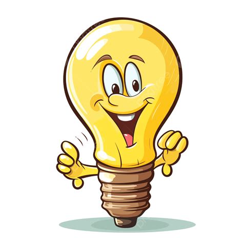 Lightbulb Clipart Cartoon Light Bulb Showing A Thumbs Vector Lightbulb