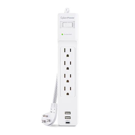 Cyberpower 5 Ft 2 Usb A 1 Usb C 1500j 4 Outlet Surge Protector P405uc