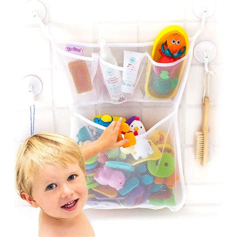 Washable Mesh Bath Toys Storage Bag Kids Toy Organizer With 4 Pieces