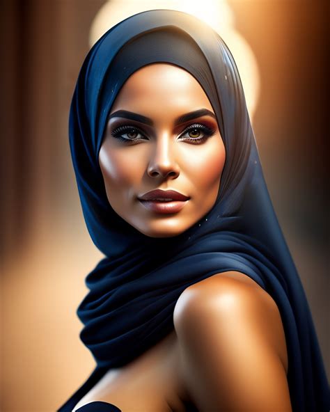 Lexica A Full Body Beautiful Woman With Oil Body Wearing Hijab Realistic