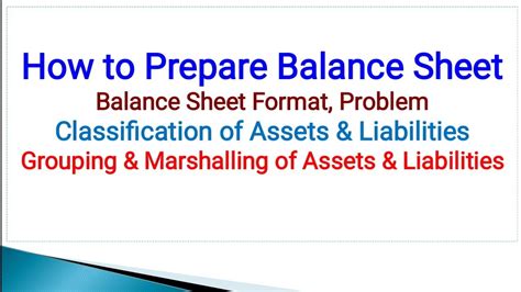 How To Prepare Balance Sheet Financial Statements Balance Sheet