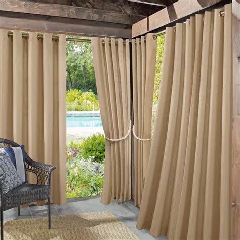 Lutsen Solid Room Darkening Outdoor Grommet Single Curtain Panel