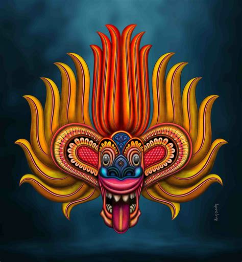 Gabiarts Art Gallery Sri Lankan Mask Digital Painting