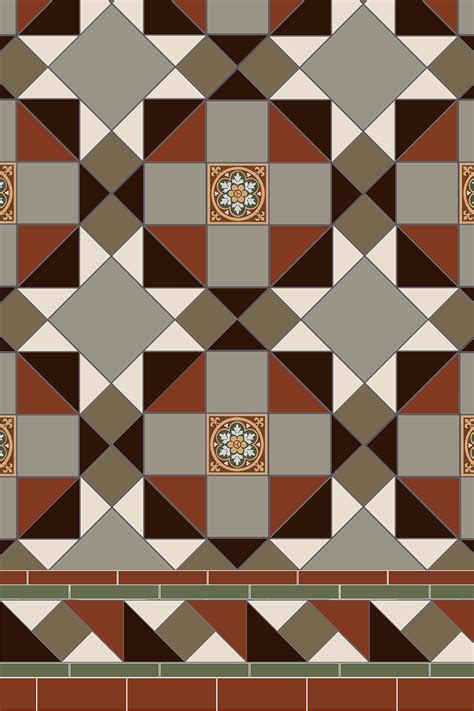 Rochester 5 Colour Tile Pattern Tile Patterns Victorian Floor Tiles