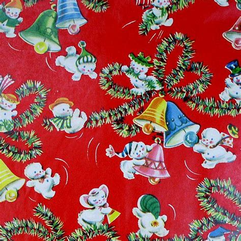 Teeny Snowmen Vintage Christmas T Wrap Wrapping Paper Vintage