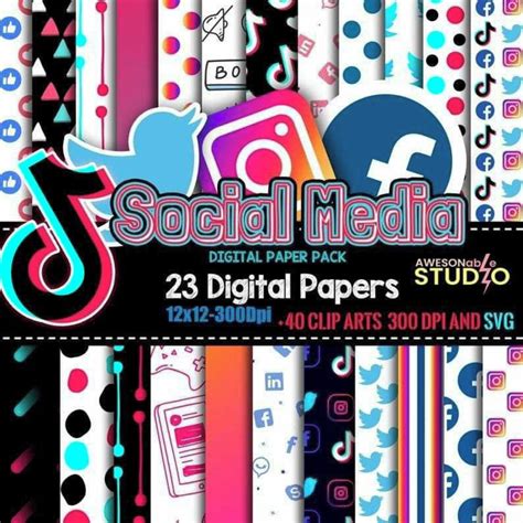 Kit Scrapbook Digital Tik Tok Elo7 Produtos Especiais